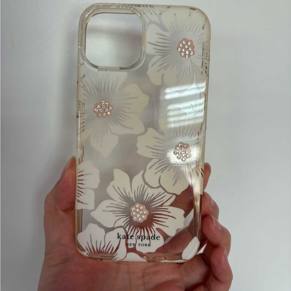 Clear and white Kate Spade phone case